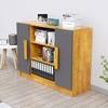 Hexa Engineered Wood Bookshelf in Giant Wood and Slate Grey Colour