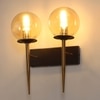 Eliante Modern Wall Lights Mild Steel & Glass Material Brown, Gold & Champaign Finish