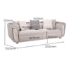 Astoria 3 Seater Fabric Sofa in Sea Salt Grey Colour