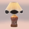 Devansh Multi  Vintage  Cotton Pleated Shade Lamp With Wood & Mosaic Glass Base For Decoration/Office/Home/Gifting/Study For Decoration/Office/Home/Gifting/Study