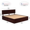 Hearti Solid Wood Queen  Size Bed Without Storage (Walnut Finish)