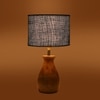 Devansh Blue Jute Table Lamp With Wood Natural Base (7X13 Inches)-13