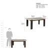 Sculpt Edge Solid Wood Six Seater Dining Table in Brown Colour