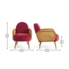 Holden Cane Accent Chair in Maroon Colour