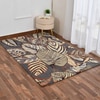 Presto Grey Floral Hand Tufted Wool Carpet 6X9 Feet
