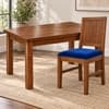 Globally Indian Shilpa Solid Sheesham Wood 4 Seater Dining Table Set 4 Chairs Navy Blue