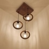 Halo Brown Solid Wood Cluster Hanging Light