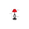 Catherine Red cotton Table lamp with Iron Base