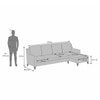 Abbey Sectional Sofa (Colour : Ash Grey Velvet, Cushion : Hard, Seater : Right Aligned 3 Seater + Right Aligned Chaise)
