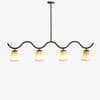 Kaze Handicrafted Linear Chandelier in Golden and White Colour
