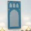 Tale Wood Carved Mirror Frame in Distressed Dark Blue