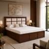 Eshaan Solid Wood Compact King Bed Hydraulic Storage Provincial Teak Finish Mattress 72 x 72 Inches