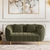 Amora 2 Seater Fabric Sofa In Deep Olive Velvet Colour