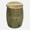 Dynasty Metal Side Table in Gold Finish