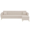 Daraco Velvet L shape 5 Seater Sofa in Cream Color