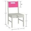 Celestia Kids Study Set with Desk Bookshelf and Wooden Chair in Barbie Pink Colour