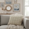 Basket Knit Pale Whisper Cushion Cover 16X16  Inches