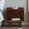 Elvara Solid Wood Bedside Table in Tobacco Finish