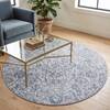 Neulooms Handloom Knotted Reversible Flatweave Round Rug Blue or Ivory 8ft