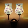 Devansh Metal Electric Wall Light in Gold Colour with Multicolor Shade Count of 2 Lights