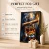 The Castle Decor Cigar Whiskey Glass Wall Art Framed Painting 12x18 Inch