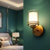 Eliante Modern Wall Lights Mild Steel & Glass Material Antique Gold & Champaign Finish