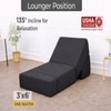 Usha Shriram Folding 1 Seater Single Foam Fold Out Sofa Cum Bed in Dark Grey Colour