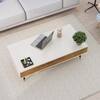 Hexa Engineered Wood Coffee Table With Metal Legs In Satvario