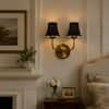 Devansh Metal Electric Wall Light in Gold Colour with Black Shade Count of 1 Light