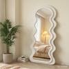 The Artment Beige Ripple Edge Unbreakable Floor Mirror For Home (170 X 70 CM)