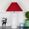 Lorette hand crafted Solid wood white finish table lamp With White Cotton Shade