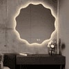 Wavy LED Backlit Mirror Designer Flower Shape for