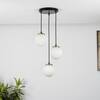 Orb 3 Light Round Cluster Pendant in Frosted White Glass