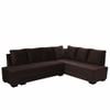 Melo 3 Seater Right Sectional Velvet Sofa Cum Bed in Brown colour