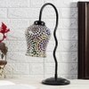 Multicolor Mosaic Glass Zig Zag Curvy Table lamp with Iron Base (EN12)