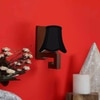 Devansh Wood Wall Mounted Lamp With Black Cotton Shade