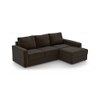 Apollo Sofa (Colour : Chocolate, Cushion : Hard, Seating Capacity : Right Aligned 2 Seater + Right Aligned Chaise + Ottoman)