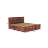 Brilliant Solid Wood Queen  Size Bed With Box Storage (Teak Finish)
