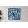 Hevea Teal Colour Solid wood Square shape Wall clock by Disoo Fashions