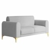Veniza Velvet 2 Seater Sofa In Grey Colour