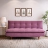 Della 3 Seater Sofa Cum Bed In Purple Colour