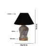 Devansh Conical Black Cotton Shade Lamp With Wood & Mosaic Glass Base For Decoration/Office/Home/Gifting/Study For Decoration/Office/Home/Gifting/Study -(10X10X14.5) Inches -A