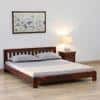 Orian Solid Wood Queen Size Non Storage Bed In Honey Oak Finish