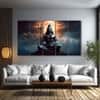 The Castle Decor Lord Shiva Wall Painting Wooden Framed 27x48 Inch (Style 2)