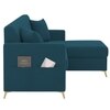 Convil Velvet L Shape 4 Seater Sofa in T Blue Color