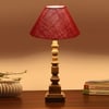 Devansh Maroon Jute Table Lamp With G Wood Natural Base (10X10X21 Inches)-36