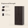 Bennis Engineered Wood 2 Door Wardrobe Without Mirror in Dark Walnut Finish