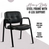 Kepler Brooks Embassy Leatherette Visitor Chair in Black Colour