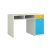 Alana Study Desk with Cabinet Drawer and Shelf in Mango Yellow Azure Blue Colour