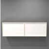 Aluminium Black Profile 6 Fluted Glass Handless Shutters Wall Cabinet In Highland Pine Finish